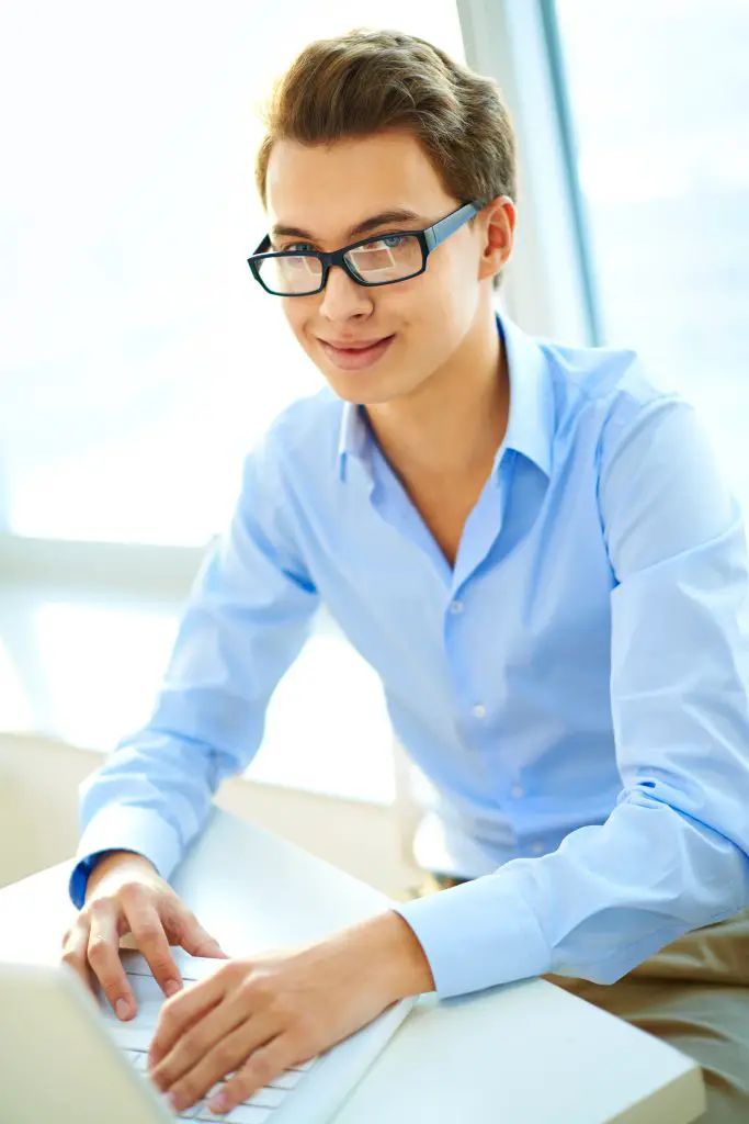 man with hair working from home