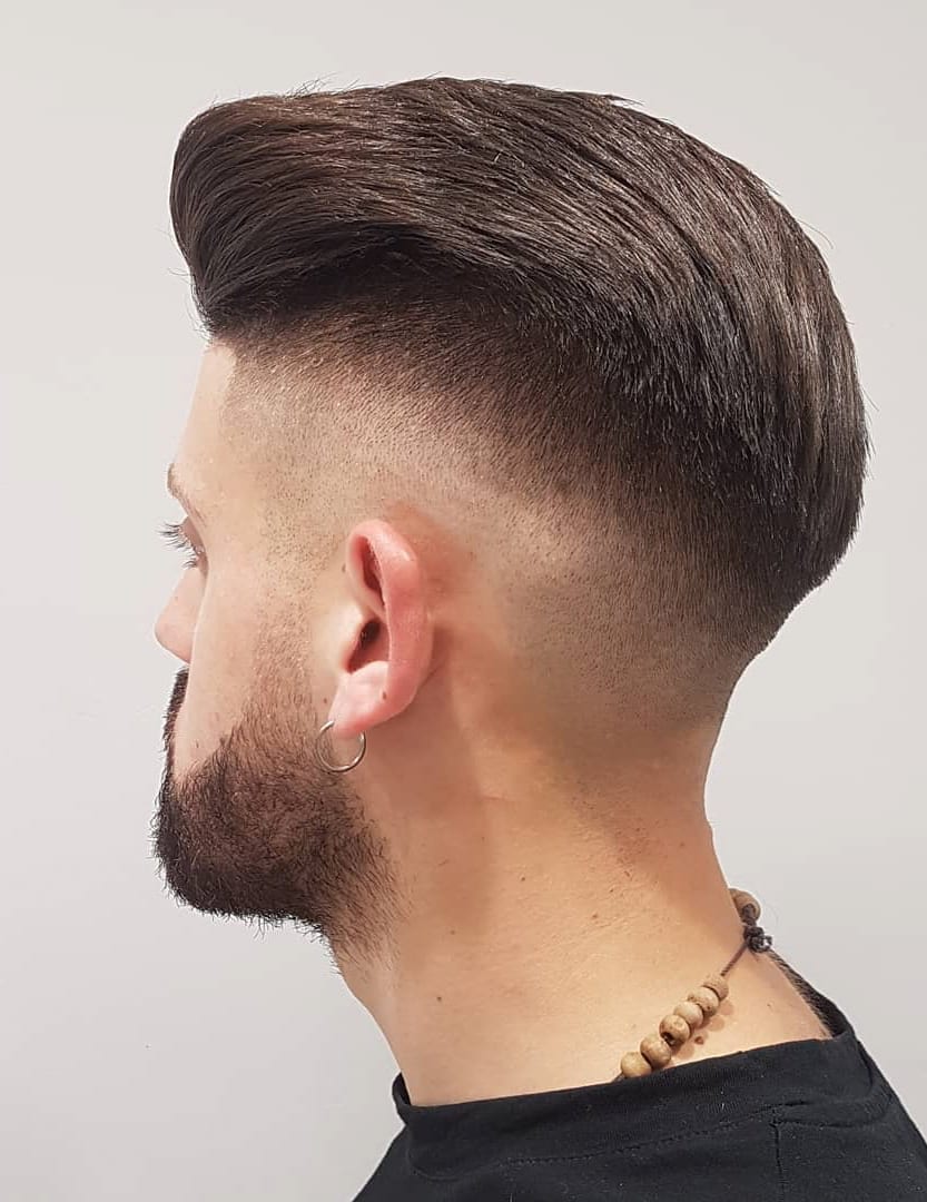 Baseball Haircuts with Brushed Back and Partial Fade