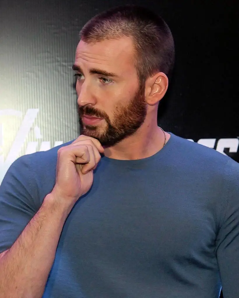 Chris Evans Short Hair with Spike Look