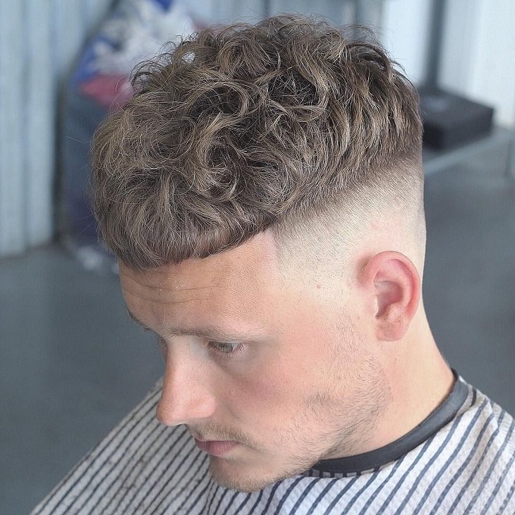 High Fade with Curls French Crop
