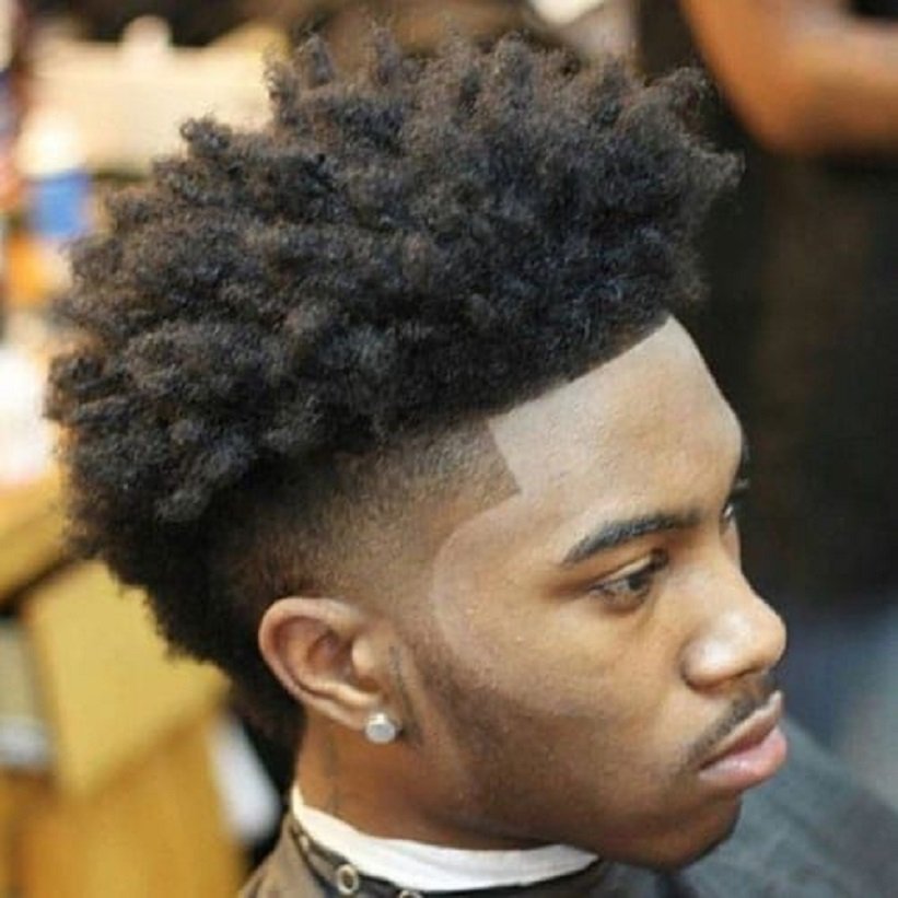 High Skin Fade + Line Up + Afro