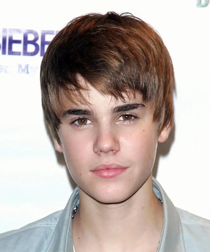 Justin Beiber Fade Haircut with Chesnut Brunette Style