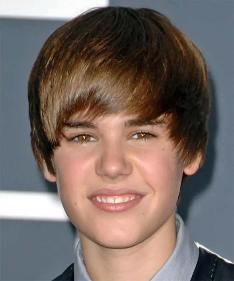 Justin Beiber Long Hair with Side-Swept Bangs