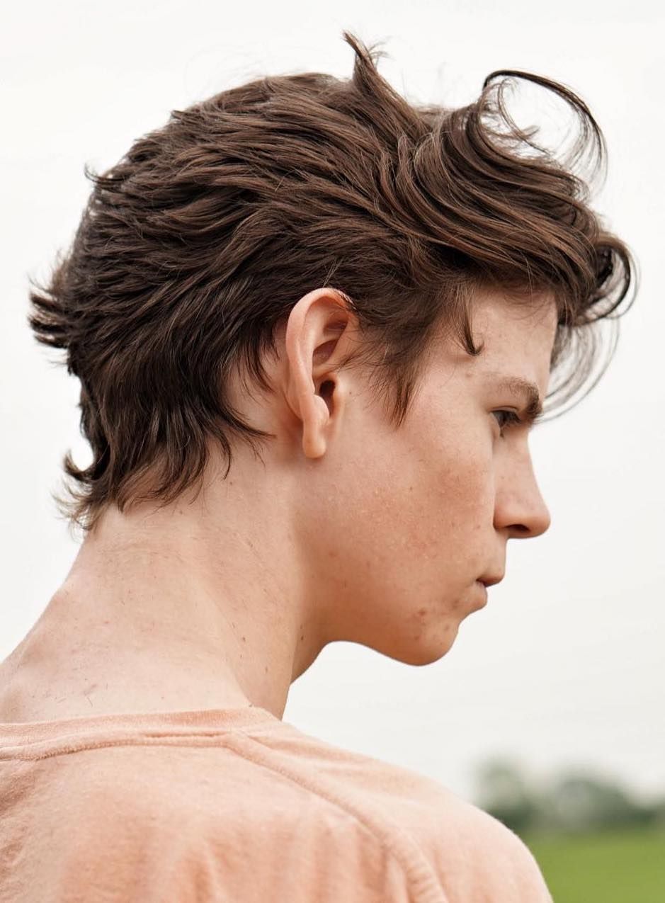 Loose And Long Combed Back Teen Boy Haircuts