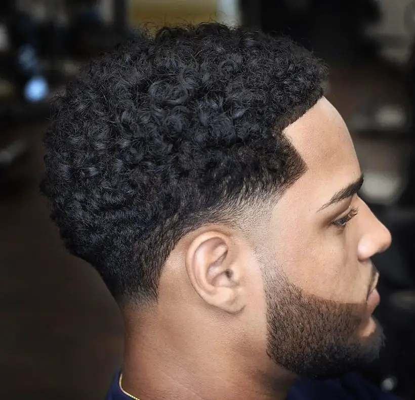 Low Shadow Fade with Curly Hair