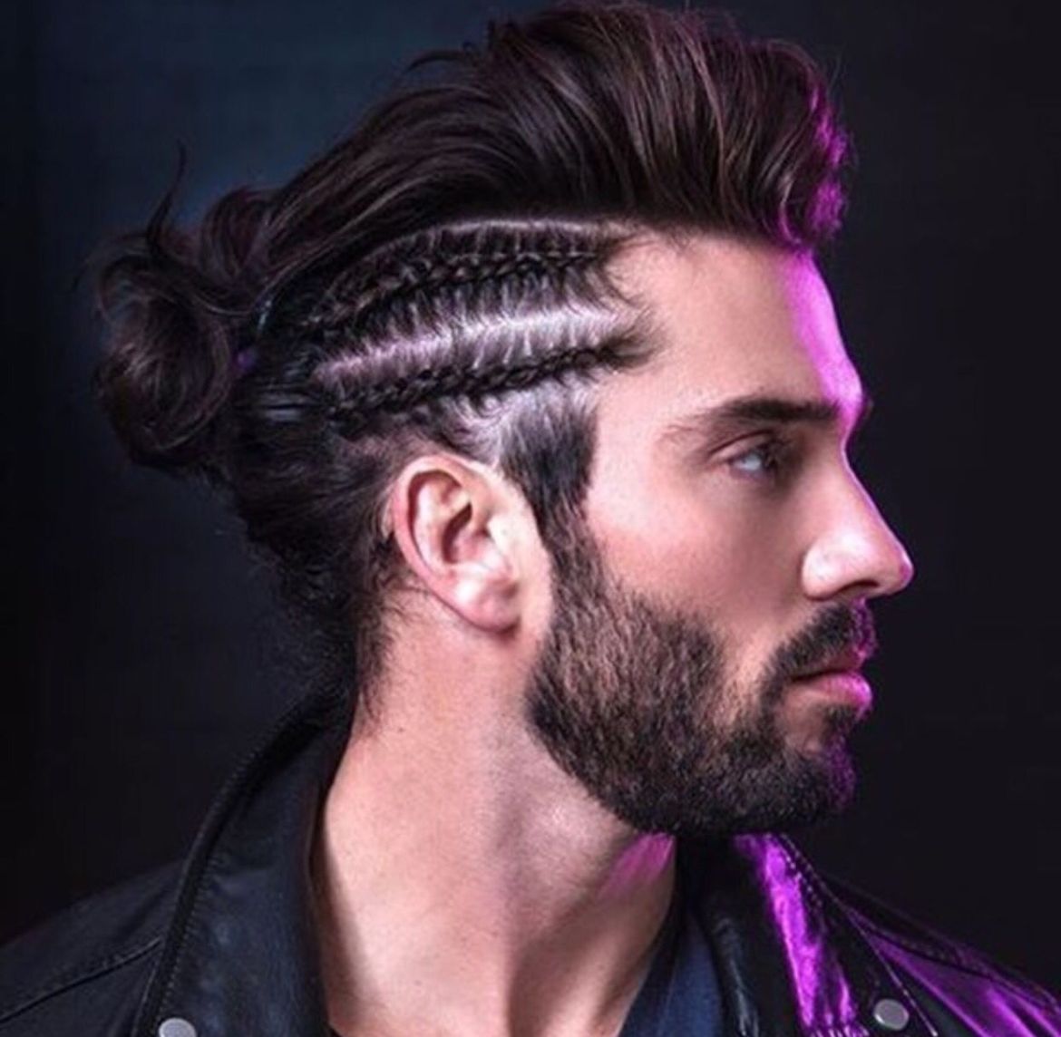 Man Bun Braid Hairstyle with Pompadour