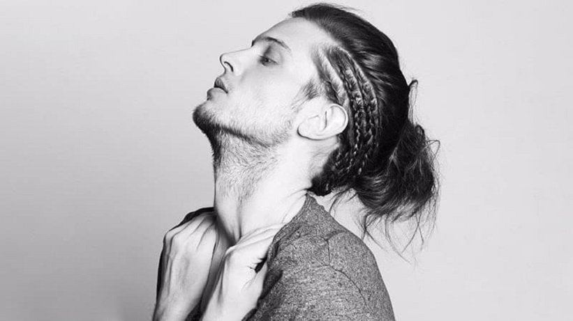 Messy Man Bun with Side Braid