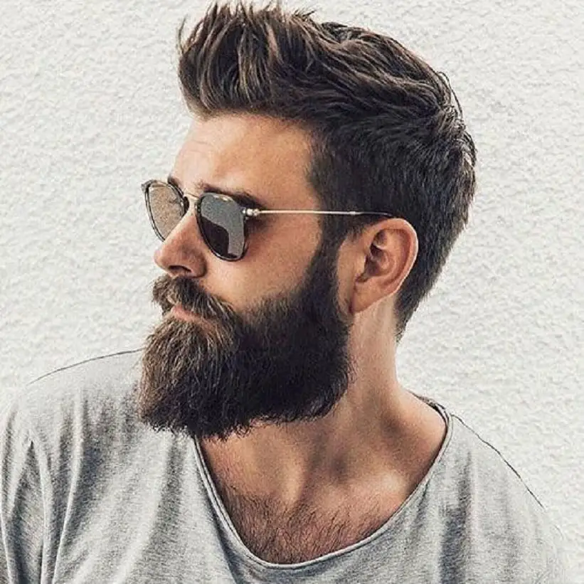 Shag Haircut Paired With Beard