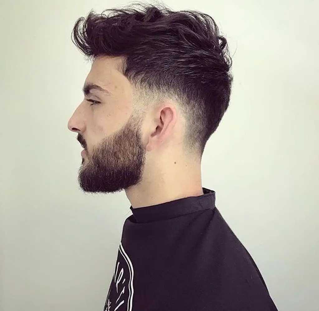 Short beard greaser haircut