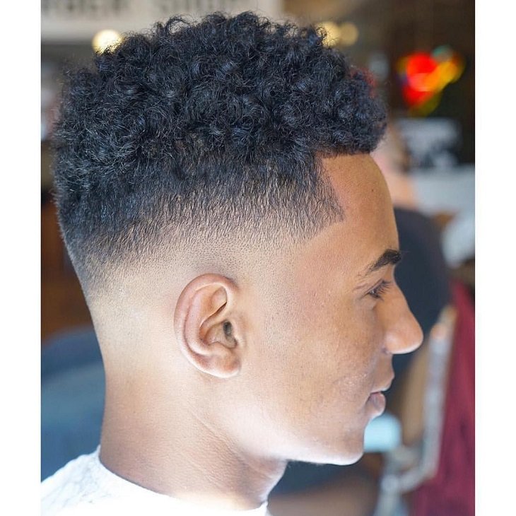 Sponge Mid Fade with Curly Hair