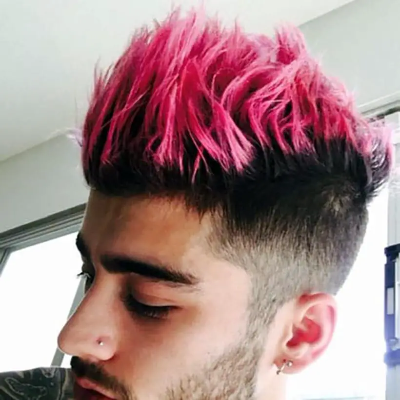 Zayn Malik Pink Hair with Faded-Spiky