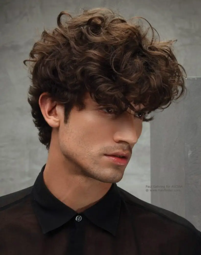 curly bangs men