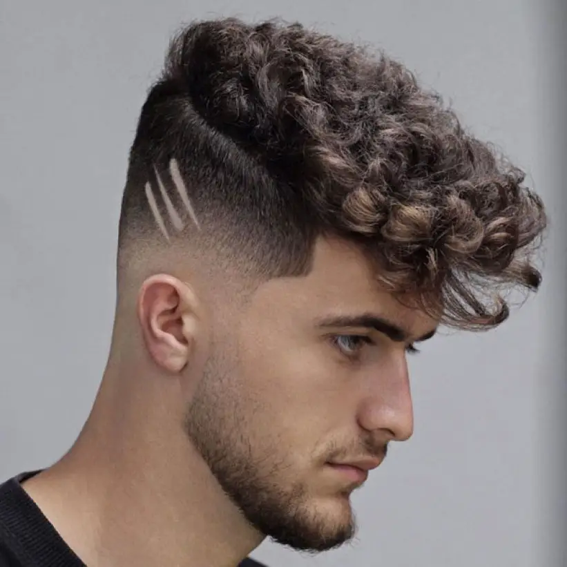 curly hair undercut